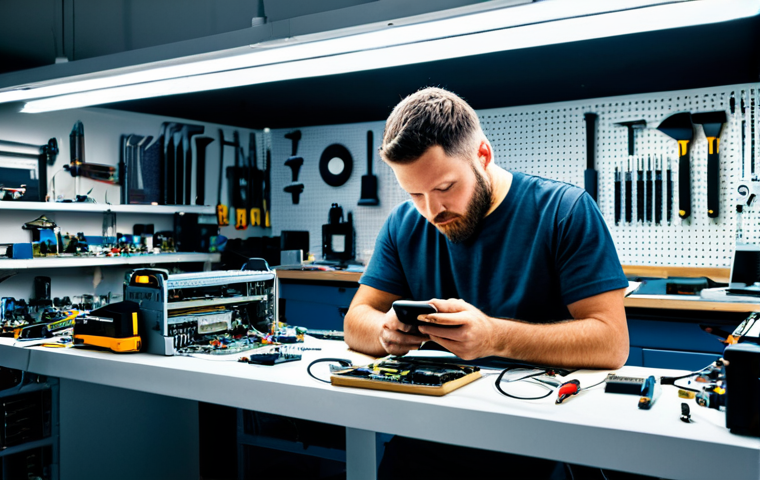 테크노피아 비판에서의 환경적 관점 - Right to Repair**

"A busy, brightly lit repair shop, filled with various electronic devices being f...