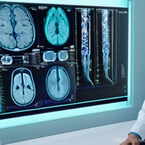 테크노피아와 건강의 미래 - **AI in Advanced Medical Diagnosis**
    "A photorealistic image of a modern, sterile medical examin...