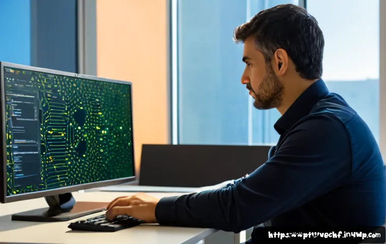 Home 17 테크노피아와 사이버 보안 문제 - Photorealistic cybersecurity scene in a modern Lisbon technology office, a Portuguese IT professiona...